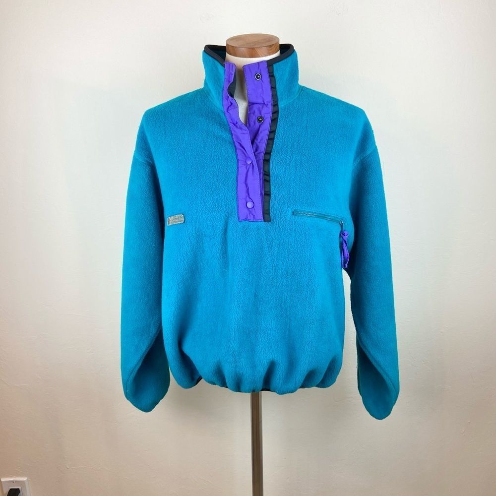 Columbia Vintage 90’s Quarter-Button Fleece Pullover Sweater